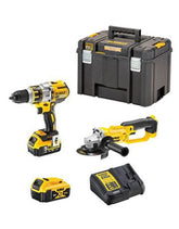 Set Dewalt DCK256P2T - Taladro percutor DCD996 + Amoladora DCG412 + 2 bat 5,0Ah + cargador + Maletin