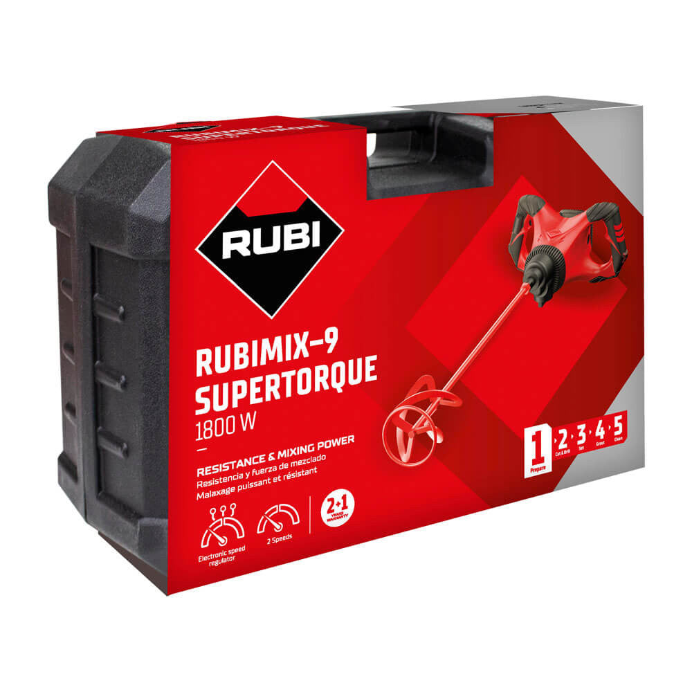 Rubi Mezclador eléctrico 1.800W RUBIMIX-9 SUPERTORQUE con maletín