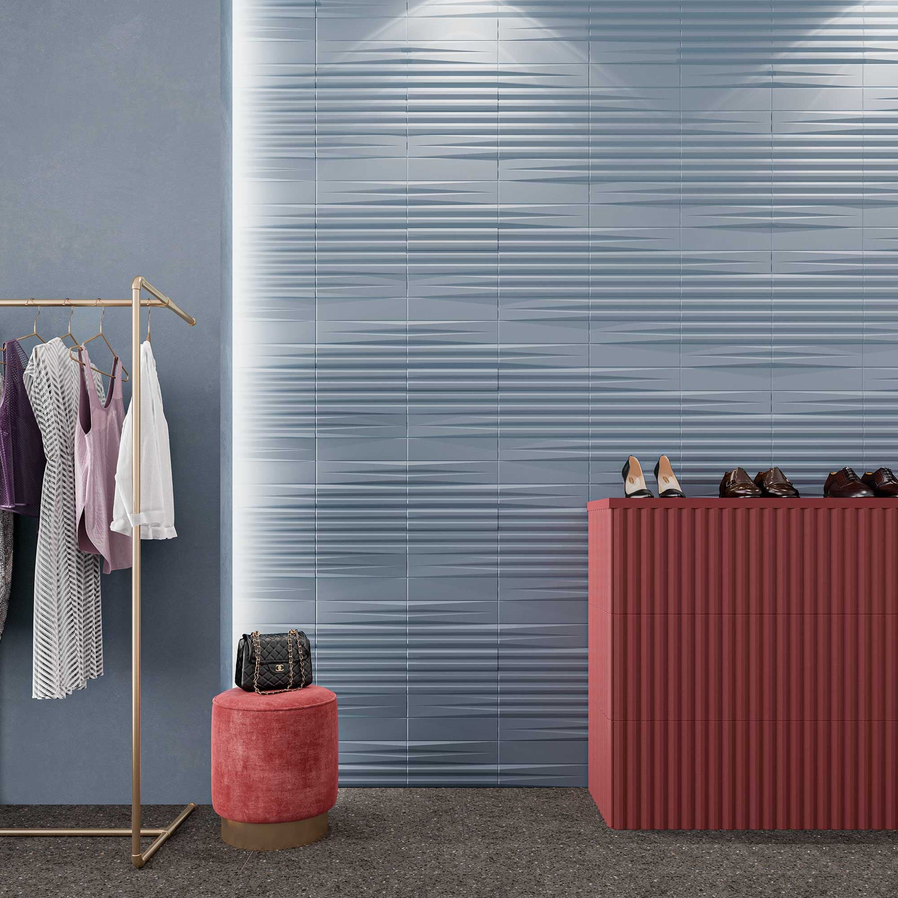 Pieza Revestimiento Decorativo Stripes Transition Sky 7,5x30cm Wow