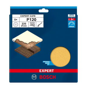 Disco de lija Expert C470 225mm 5uds Bosch