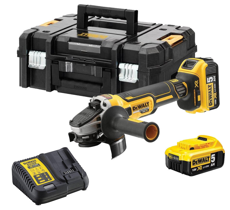 Rebarbadora sem escovas 18V XR 125mm com 2 baterias de 5Ah e mala de transporte Dewalt DCG405P2