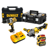 Set Taladro Percutor DCD996 + Amoladora Flexvolt 54V DCK2055T2T Dewalt