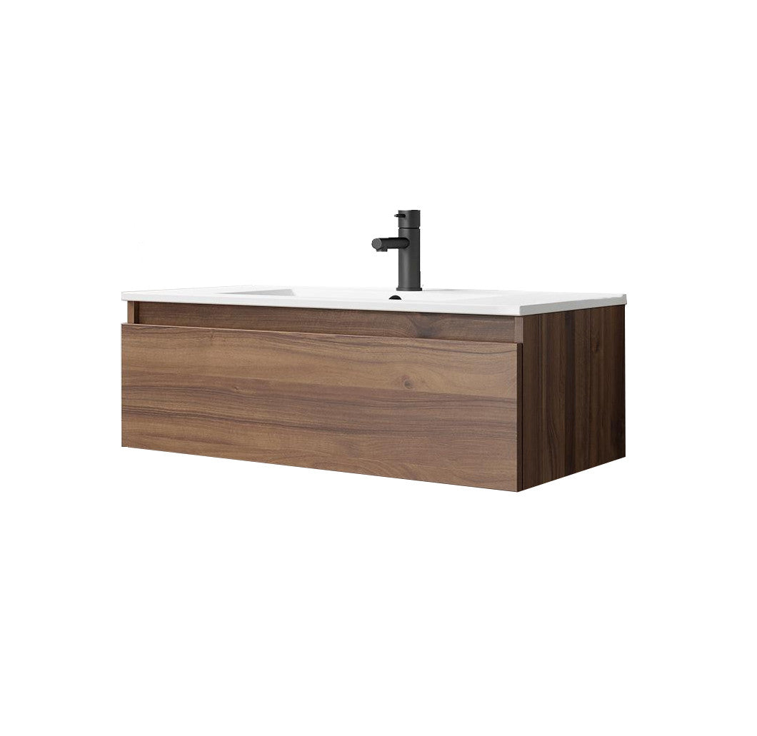 Conjunto de Baño Mueble Box Nogal Valenti + Lavabo Ada VisoBath