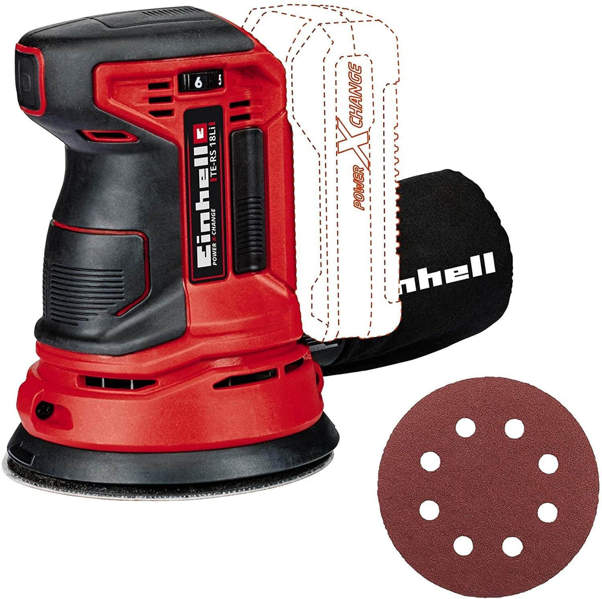 Lijadora excéntrica 18V 125mm Einhell TE-RS 18 Li-Solo