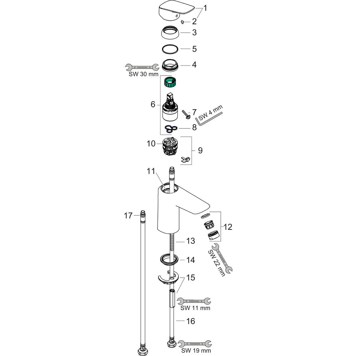 Grifo Lavabo Logis 100 Con Vaciador Cromo Hansgrohe 71100000