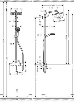 Set de ducha termostático Crometta E 240 1 jet Cromo Hansgrohe