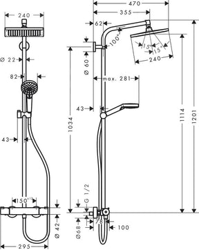 Set de ducha termostático Crometta E 240 1 jet Cromo Hansgrohe