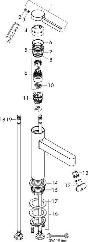 Grifo Lavabo Finoris 100 Negro Hansgrohe 76010670