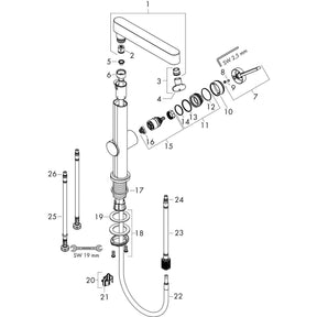 Grifo Lavabo Finoris 230 con Caño Extraíble Cromo Hansgrohe 76063000