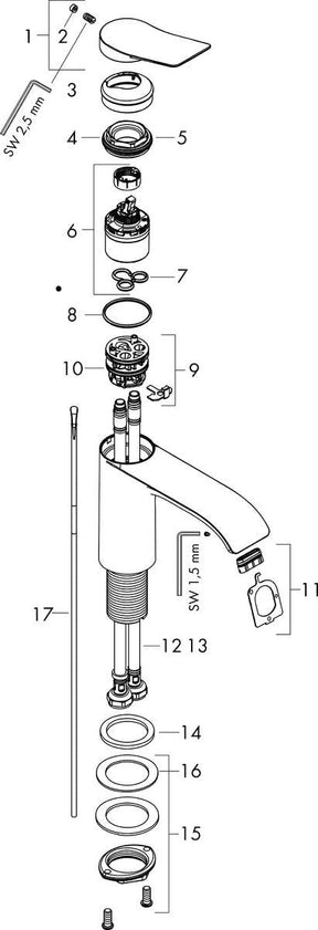 Grifo Lavabo Vivenis 80 Cromo Hansgrohe 75010000