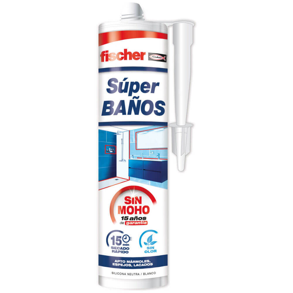 Cartucho Silicona Sanitaria 280ml Fischer SUPERBAÑOS