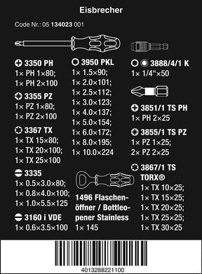 Juego destornilladores y puntas acero Inoxidable 32 piezas Wera Icebreaker 134023