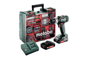 Taladro Percutor a Batería 18V + 2 baterías 2.0Ah + 79 Accesorios Metabo SB 18 L