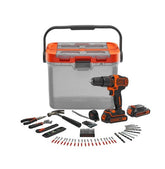 KIT Taladro Percutor 18V Black+Decker + 2 bat 1.5Ah + 78 accesorios BCKSB04