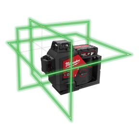 Nivel láser verde de 3 líneas Milwaukee M123PL-0C