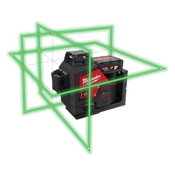 Nivel láser verde de 3 líneas Milwaukee M123PL-0C