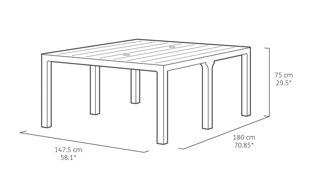 Mesa de jardín extensible Julie Doble Keter