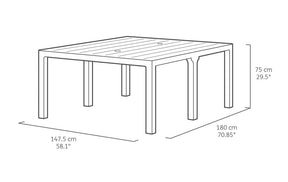 Mesa de jardín extensible Julie Doble Keter