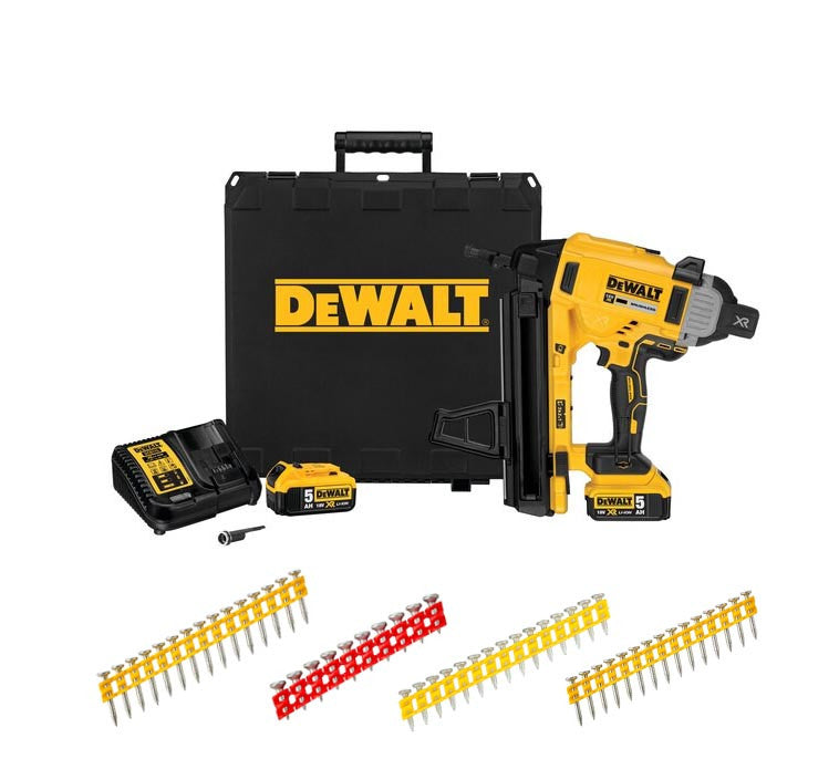 Clavador de batería 18V DCN890P2 y combo de acero + 5.020 claves Dewalt