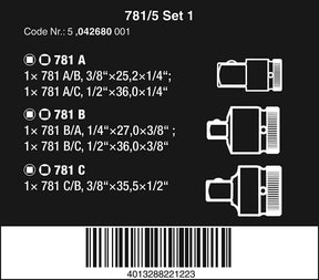 Juego de 5 Adaptadores 781/5 Set 1 Wera 042680