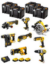 Kit Dewalt 8 herramientas + 3 bat 5ah + Cargador DCB115 + 4xTstak VI DCK869P3