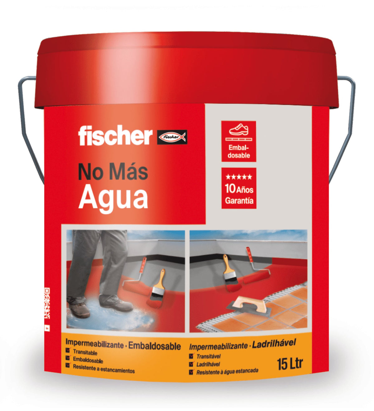 Bote Impermeabilizante Embaldosable No Mas Agua 15L Fischer