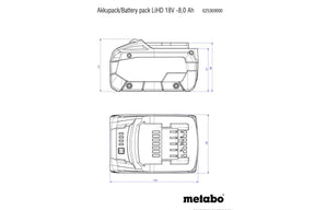 Batería LiHD 18V 8,0Ah Metabo