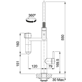 Grifo de agua filtrada Vital Semipro Cromo V2 Franke 120.0621.230