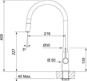 Grifo cocina Ambient Cromo Extensible Franke 115.0373.947