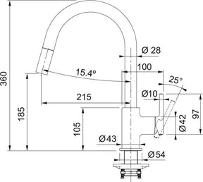 Grifo cocina Lina Cromo Extensible Franke 115.0693.229