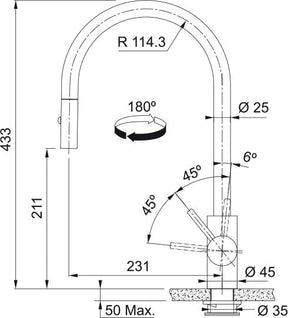 Grifo Cocina Extraible Eos Antracita Franke 115.0628.256