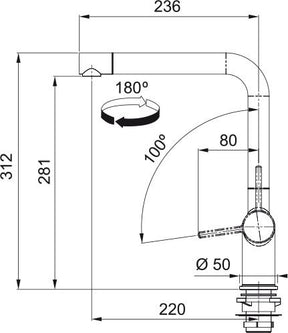 Grifo cocina Active Plus Swivel L Cromo Franke 115.0653.298