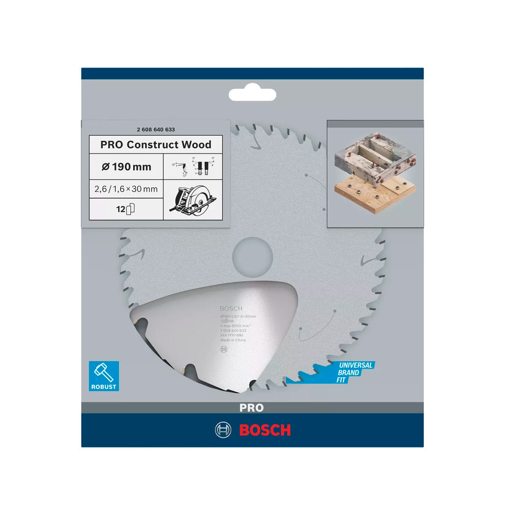 Disco de sierra circular Pro Construct Wood 190mm Bosch