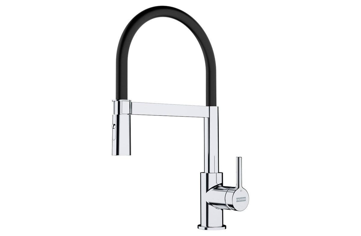 Grifo cocina Lina Semi-Pro Cromo/negro Extensible Franke 115.0626.085