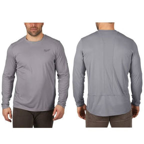 Camiseta para clima templado de manga larga gris WORKSKIN Milwaukee WWLSG