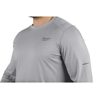 Camiseta para clima templado de manga larga gris WORKSKIN Milwaukee WWLSG