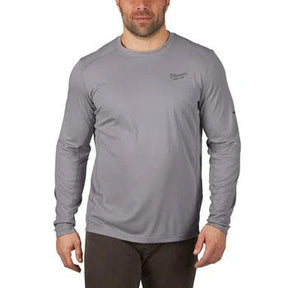 Camiseta para clima templado de manga larga gris WORKSKIN Milwaukee WWLSG