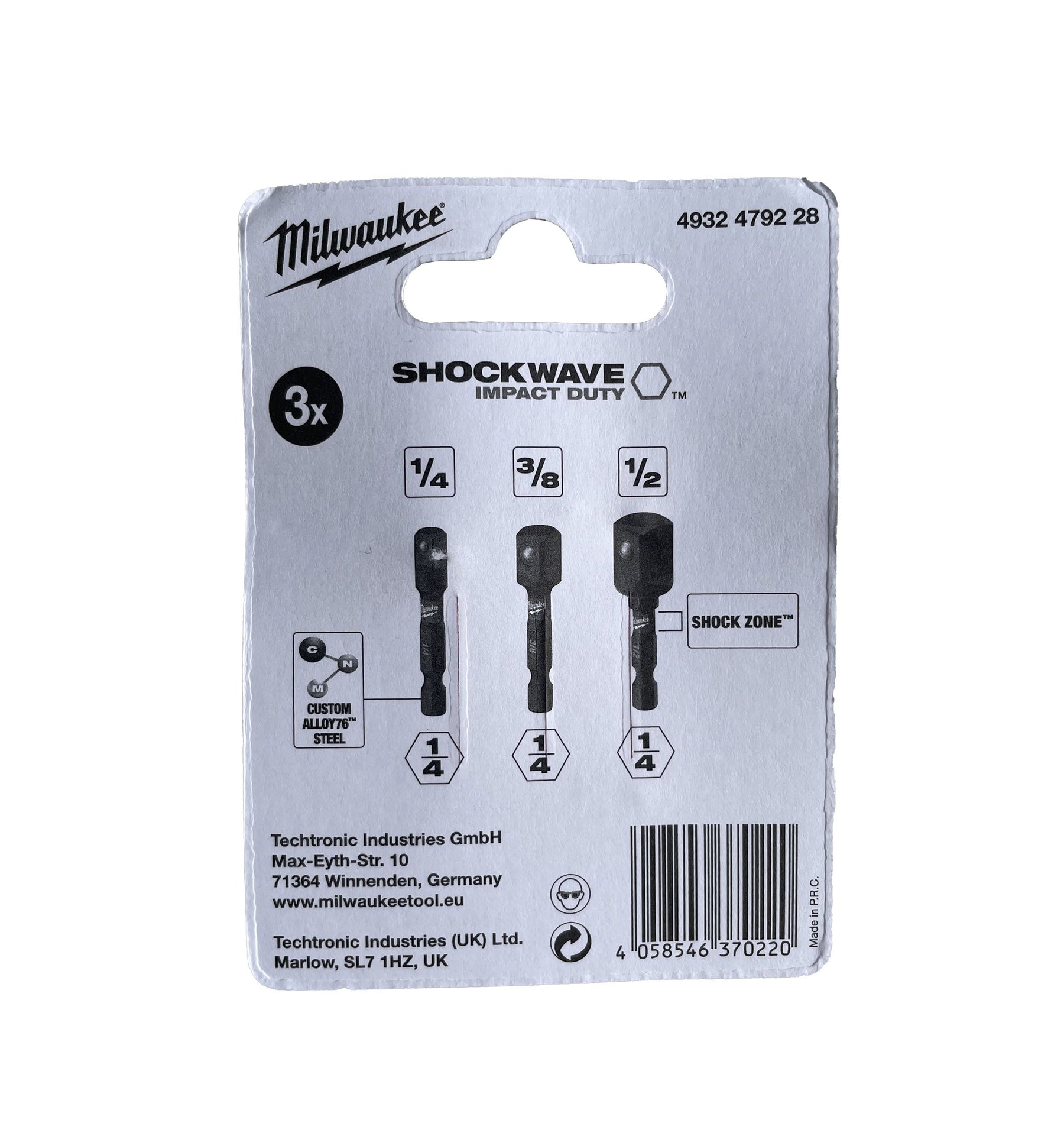 Conjunto de 3 adaptadores SHOCKWAVE IMPACT DRILL Milwaukee