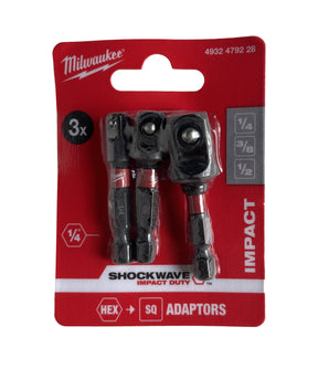 Conjunto de 3 adaptadores SHOCKWAVE IMPACT DRILL Milwaukee