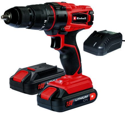 Taladro Impacto 18V Li-i con 2 baterias + cargador + maletín Einhell TC-CD 18-2