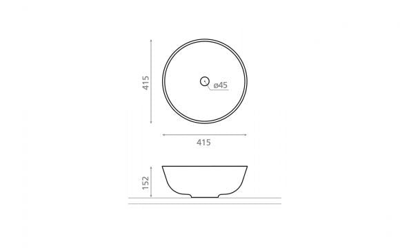 Lavabo sobre encimera Paraná Bathco 6044