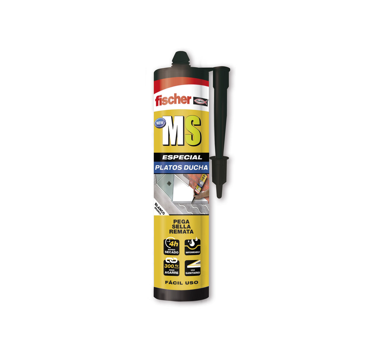 Cartucho Sellante Adhesivo MS Especial Platos de Ducha 290ml Blanco Fischer