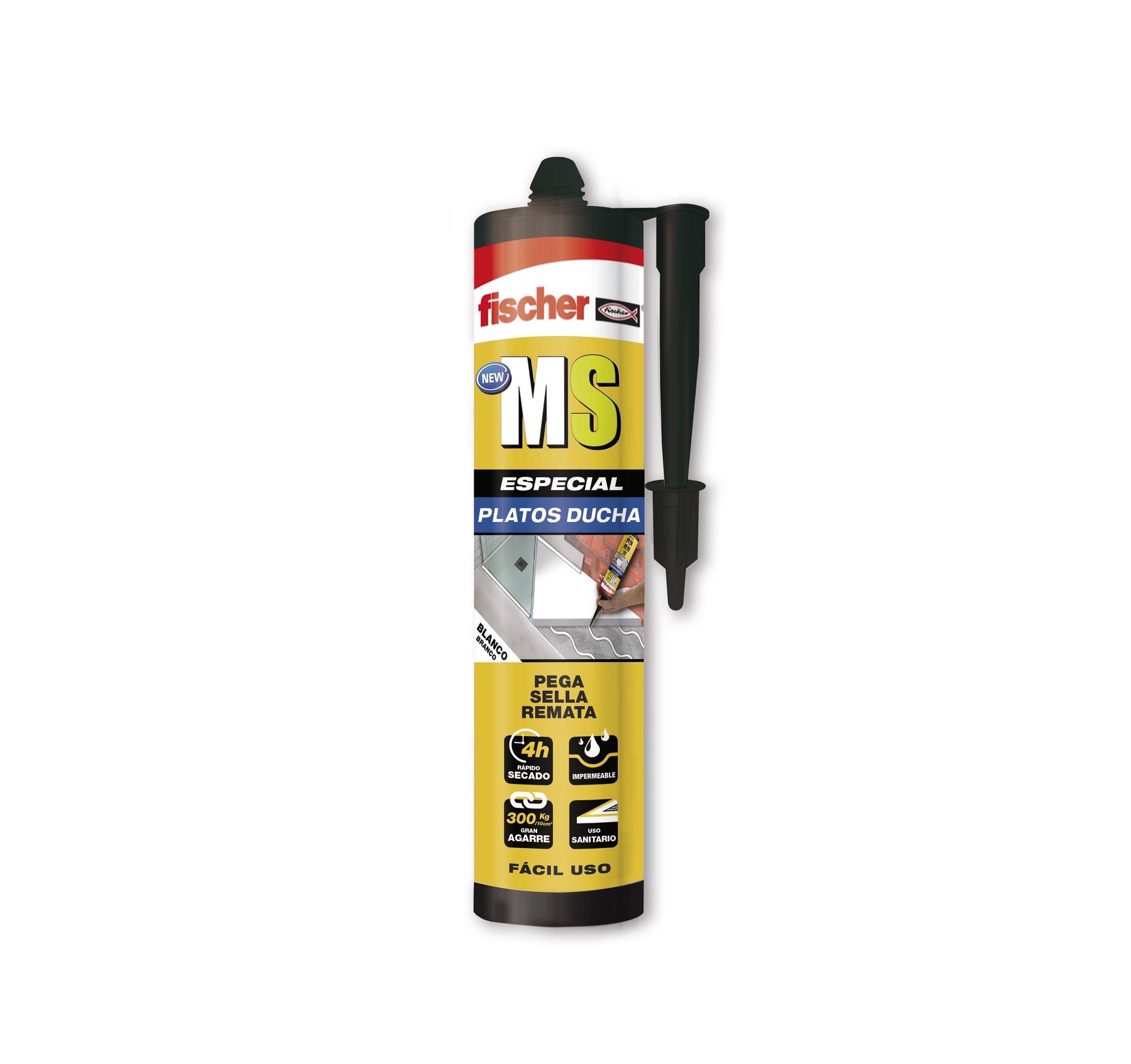 Cartucho Sellante Adhesivo MS Especial Platos de Ducha 290ml Blanco Fischer