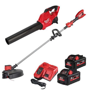 Kit Soplador + Cortabordes + 2bat + Cargador rápido Milwaukee M18 FPP2OP3-852