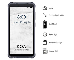 Móvil resistente KOA Rhino 7.500mHa 4GB 13MP