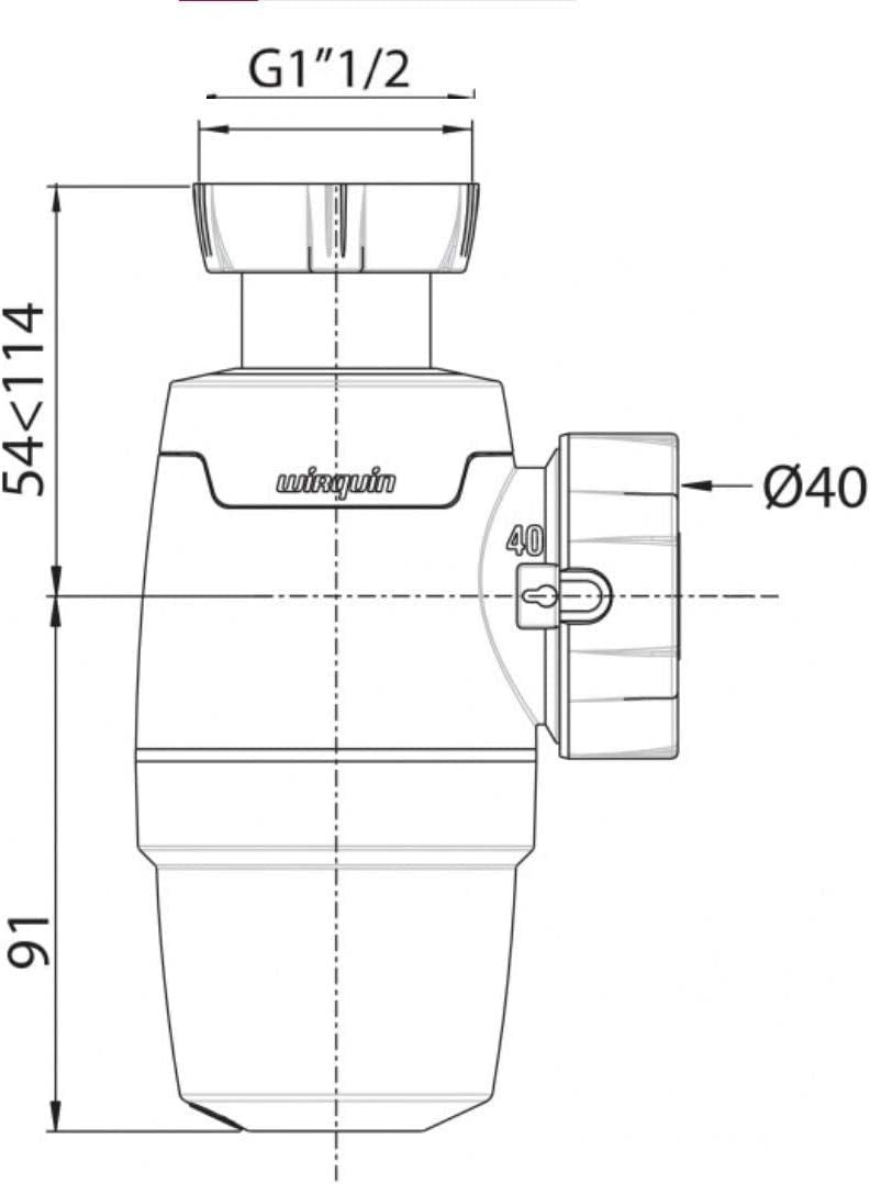 Sifón 1 seno Wirquin Neo Air D.40 30722164