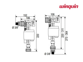 Grifo flotador servo-valvula lateral E inferior DOBLO Wirquin 10722787