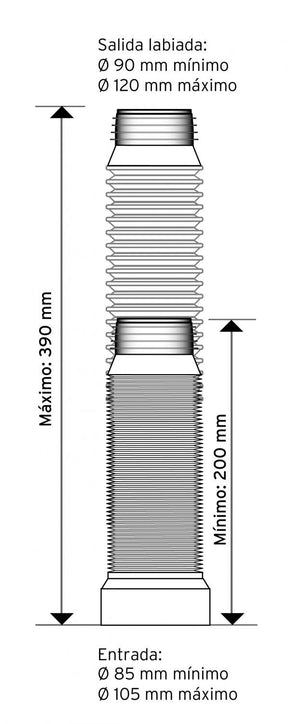 Manguito WC Extensible RWBE 1400L mini Wirquin 70721086