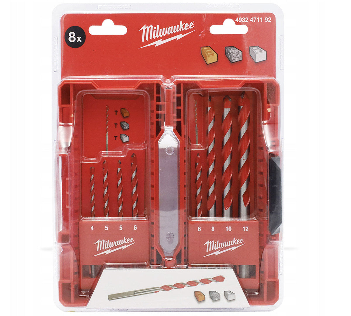 Estuche Plástico Súper Broca 8pcs  Milwaukee