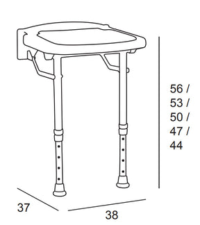 Asiento Ducha Abatible con Patas Blanco 6341 Manillons Torrent